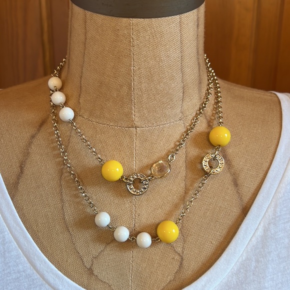 EUC Banana Republic Yellow/White/Gold Necklace - Adjustable 36” - Picture 5 of 12